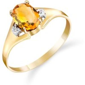 Citrine & Diamond Zoe Embellished Solitaire Ring in 18ct Gold