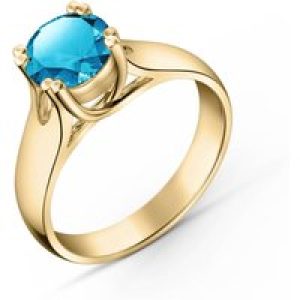Blue Topaz Annika Solitaire Ring in 18ct Gold