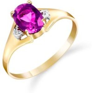 Pink Topaz & Diamond Zoe Embellished Solitaire Ring in 18ct Gold