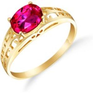 Pink Topaz Demetria Filigree Ring in 18ct Gold