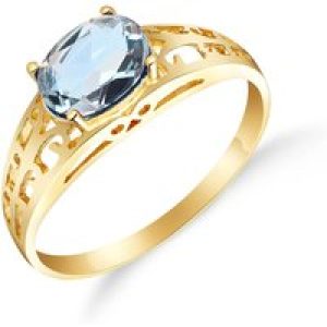 Aquamarine Demetria Filigree Engagement Ring in 18ct Gold