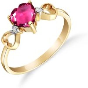 Pink Topaz & Diamond Harmony Symmetrical Trinity Ring in 18ct Gold