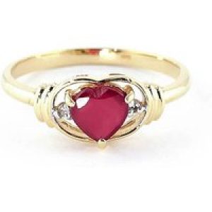 Ruby & Diamond Edeline Heart Engagement Ring in 18ct Gold