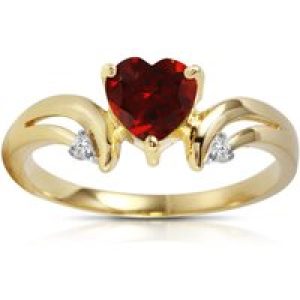 Garnet & Diamond Harmony Symmetrical Trinity Ring in 18ct Gold