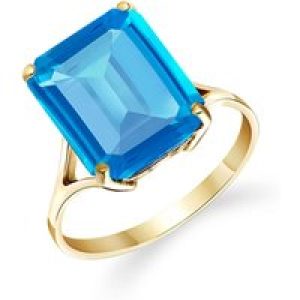 Blue Topaz Ebony Auroral Signature Ring in 18ct Gold