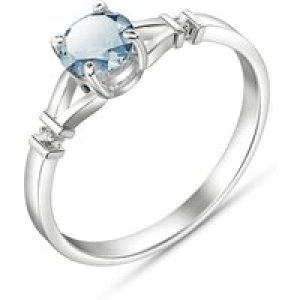 Aquamarine & Diamond Calla Aspire Ring in 18ct White Gold