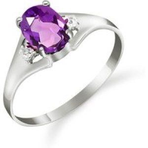 Amethyst & Diamond Zoe Embellished Solitaire Ring in 18ct White Gold