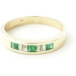 Emerald & White Topaz Annalise Classic Mosaic Ring in 18ct Gold
