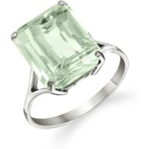 Green Amethyst Ebony Auroral Signature Ring in 18ct White Gold