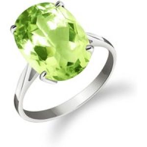 Green Amethyst Lucia Signature Ring in 18ct White Gold