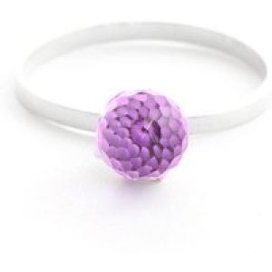 Amethyst Christabel Filigree Crown Drop Ring in 18ct White Gold