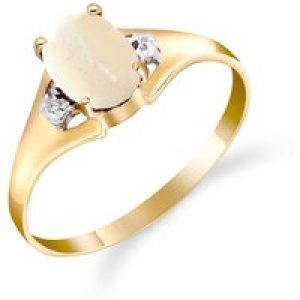Opal & Diamond Zoe Embellished Solitaire Ring in 18ct Gold