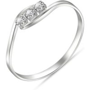 Diamond Crown Solitaire Ring in 18ct White Gold
