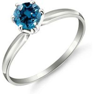 Blue Diamond Lumina Crown Solitaire Ring, 0.5 ct in 18ct White Gold