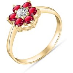 Ruby & Diamond Sicily Flower Ring in 18ct Gold