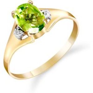Peridot & Diamond Zoe Embellished Solitaire Ring in 18ct Gold