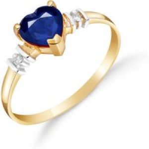 Sapphire & Diamond Adelia Classic Heart Ring in 18ct Gold