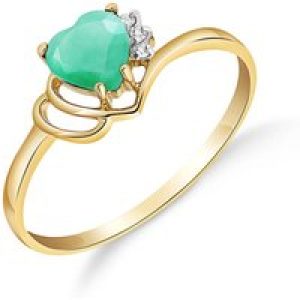 Emerald & Diamond Brietta Layered Heart Ring in 18ct Gold