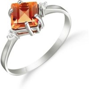 Citrine & Diamond Leona Symmetrical Ring in 18ct White Gold