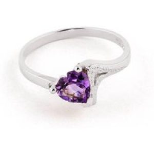 Amethyst Signature Textured Heart Ring in 18ct White Gold