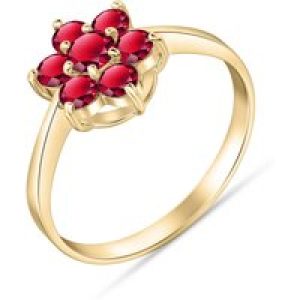 Ruby Sicily Classic Flower Ring in 18ct Gold