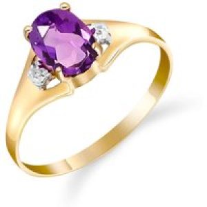 Amethyst & Diamond Zoe Embellished Solitaire Ring in 18ct Gold