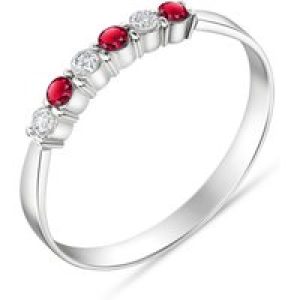 Ruby & Diamond Hallie Embellished Ring in 18ct White Gold