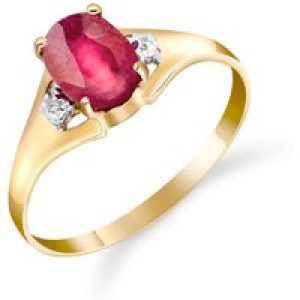 Ruby & Diamond Zoe Embellished Solitaire Ring in 18ct Gold