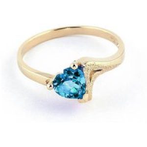 Blue Topaz Signature Textured Heart Ring in 18ct Gold