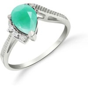 Emerald & Diamond Katrina Belle Abstract Ring in 18ct White Gold