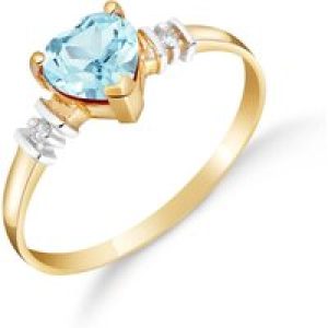 Aquamarine & Diamond Adelia Classic Heart Ring in 18ct Gold