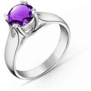 Amethyst Annika Solitaire Engagement Ring in Sterling Silver