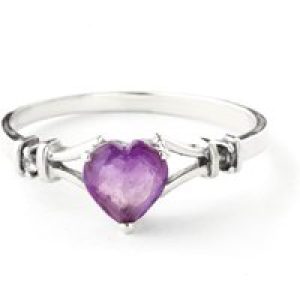 Amethyst & Diamond Petra Antique Heart Ring in 18ct White Gold