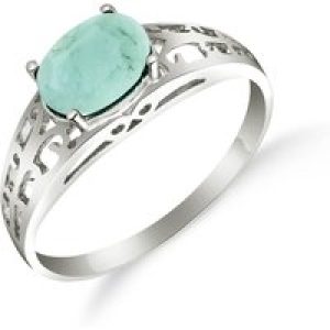 Emerald Demetria Filigree Ring in 18ct White Gold