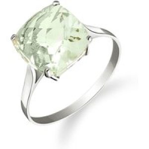 Green Amethyst Riley Rococo Minimalist Engagement Ring in Sterling Silver