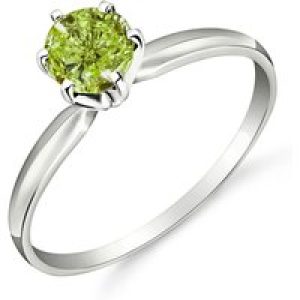 Green Diamond Lumina Crown Solitaire Ring, 0.5 ct in 18ct White Gold