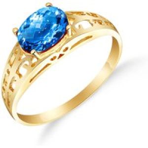 Blue Topaz Demetria Filigree Ring in 18ct Gold