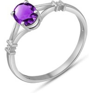 Amethyst & Diamond Elegant Allure Ring in 18ct White Gold