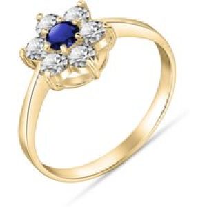 Sapphire & Diamond Sicily Sleek Flower Engagement Ring in 18ct Gold
