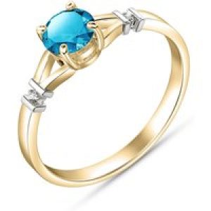 Blue Topaz & Diamond Calla Aspire Ring in 18ct Gold