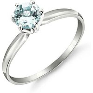Aquamarine Raya Crown Engagement Ring in 18ct White Gold