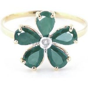 Emerald & Diamond Annabella Blooming Flower Ring in 18ct Gold