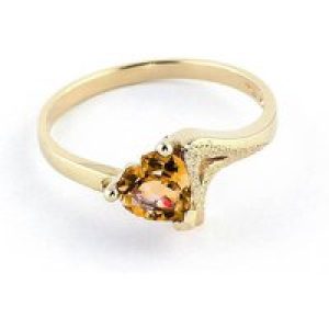 Citrine Signature Textured Heart Engagement Ring in 18ct Gold