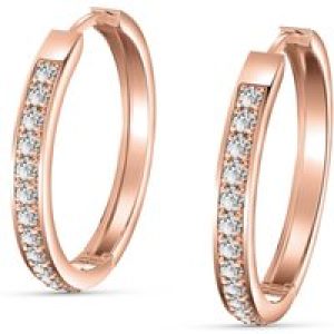 Diamond Carissa Classic Hoop Earrings in 9ct Rose Gold