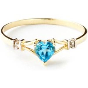 Blue Topaz & Diamond Petra Antique Heart Ring in 18ct Gold