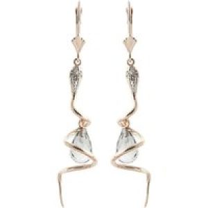 Green Amethyst & Diamond Priscilla Serpent Drop Earrings in 9ct Rose Gold