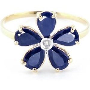 Sapphire & Diamond Annabella Blooming Flower Ring in 18ct Gold
