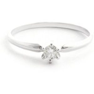 Diamond Crown Solitaire Engagement Ring, 0.15 ct in 18ct White Gold