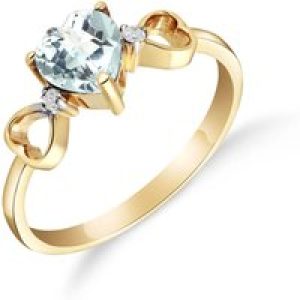Aquamarine & Diamond Harmony Symmetrical Trinity Ring in 18ct Gold