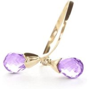 Amethyst & Diamond Christabel Two Stone Drop Ring in 18ct Gold